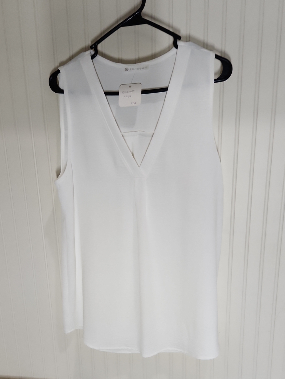 V-Neck Sleeveless Top - White